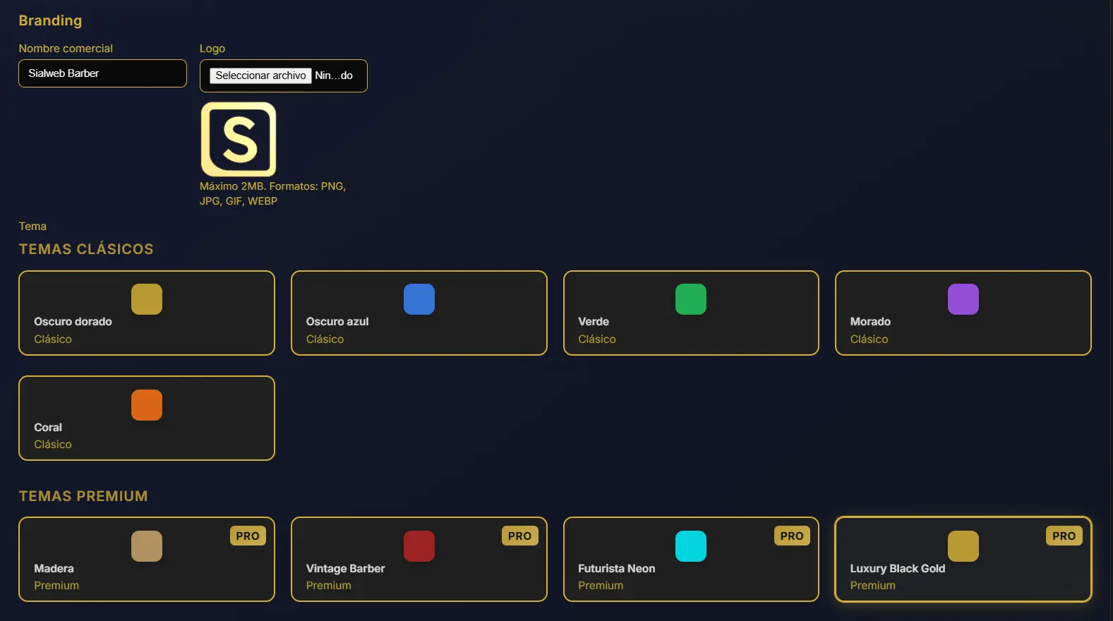 Branding y personalización de marca en el panel ReservaIA